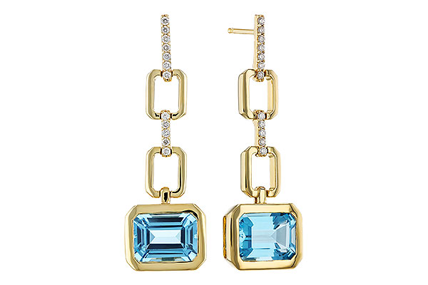 A320-86561: EARRINGS 3.20 BLUE TOPAZ 3.32 TGW (8x6MM BT)