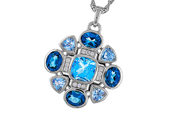 B320-84734: NECKLACE 3.19 TW BLUE TOPAZ 3.25 TGW