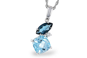 E320-85643: NECKLACE 2.37 TW BLUE TOPAZ 2.40 TGW