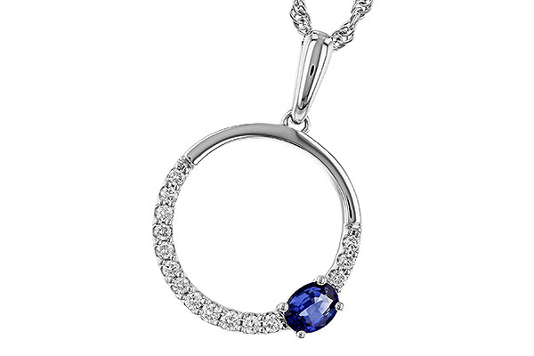 F320-84743: NECKLACE .28 SAPPHIRE .43 TGW