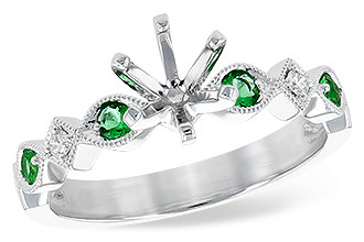 G236-29324: LDS SEMI DIA RG .12 EMERALD .16 TGW